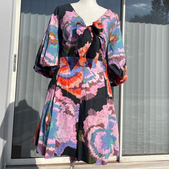 Sam and Jess Colorful Balloon Sleeve Romper Size Large - Picture 3 of 11